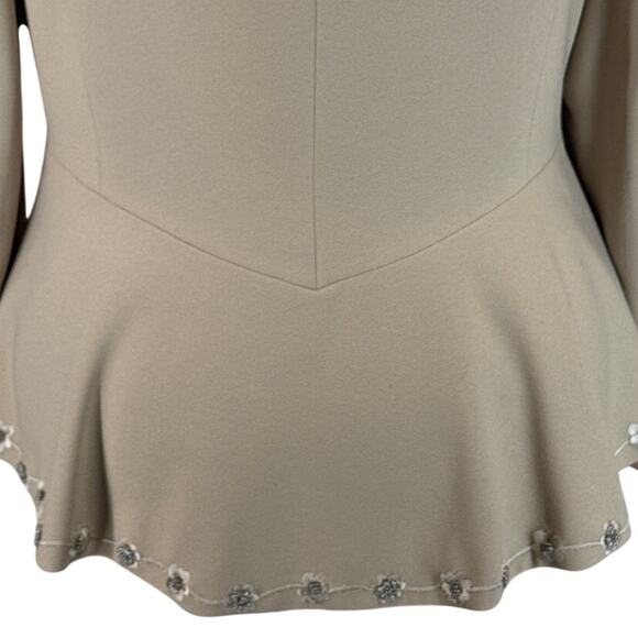 John Meyer Gorgeous Beaded Floral Design Button Up Dressy Formal Jacket Women 14 - Picture 6 of 9